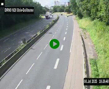 <h2>Webcam routière à hauteur de Bois-Guillaume en périphérie de Rouen. Vue orientée vers Rouen</h2>