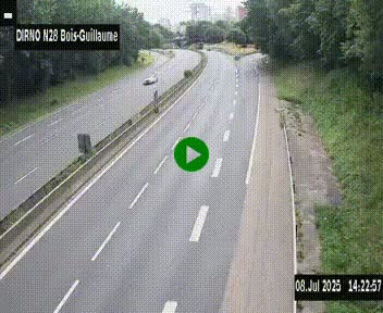 <h2>Webcam routière à hauteur de Bois-Guillaume en périphérie de Rouen. Vue orientée vers Rouen</h2>