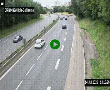 <h2>Webcam routière à hauteur de Bois-Guillaume en périphérie de Rouen. Vue orientée vers Rouen</h2>