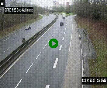 <h2>Webcam routière à hauteur de Bois-Guillaume en périphérie de Rouen. Vue orientée vers Rouen</h2>