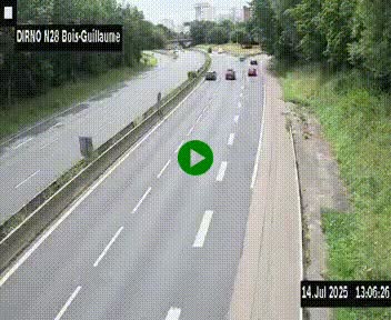 <h2>Webcam routière à hauteur de Bois-Guillaume en périphérie de Rouen. Vue orientée vers Rouen</h2>