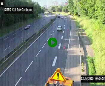 <h2>Webcam routière à hauteur de Bois-Guillaume en périphérie de Rouen. Vue orientée vers Rouen</h2>