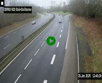 <h2>Webcam routière à hauteur de Bois-Guillaume en périphérie de Rouen. Vue orientée vers Rouen</h2>