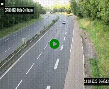 <h2>Webcam routière à hauteur de Bois-Guillaume en périphérie de Rouen. Vue orientée vers Rouen</h2>