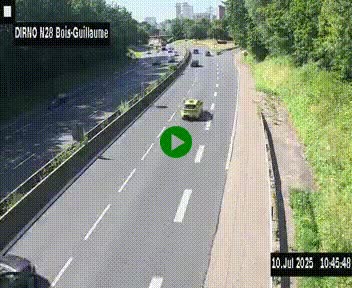 <h2>Webcam routière à hauteur de Bois-Guillaume en périphérie de Rouen. Vue orientée vers Rouen</h2>