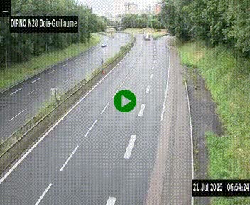<h2>Webcam routière à hauteur de Bois-Guillaume en périphérie de Rouen. Vue orientée vers Rouen</h2>