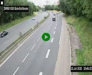<h2>Webcam routière à hauteur de Bois-Guillaume en périphérie de Rouen. Vue orientée vers Rouen</h2>