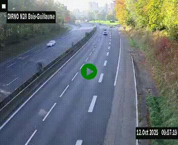<h2>Webcam routière à hauteur de Bois-Guillaume en périphérie de Rouen. Vue orientée vers Rouen</h2>