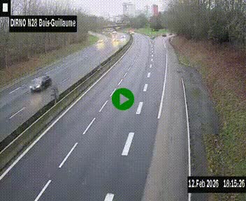 <h2>Webcam routière à hauteur de Bois-Guillaume en périphérie de Rouen. Vue orientée vers Rouen</h2>