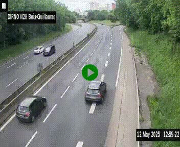 <h2>Webcam routière à hauteur de Bois-Guillaume en périphérie de Rouen. Vue orientée vers Rouen</h2>