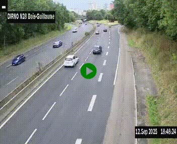 <h2>Webcam routière à hauteur de Bois-Guillaume en périphérie de Rouen. Vue orientée vers Rouen</h2>