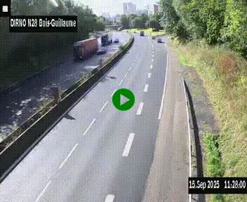 <h2>Webcam routière à hauteur de Bois-Guillaume en périphérie de Rouen. Vue orientée vers Rouen</h2>