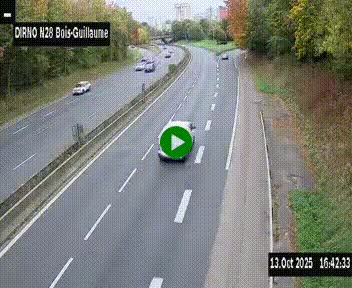 <h2>Webcam routière à hauteur de Bois-Guillaume en périphérie de Rouen. Vue orientée vers Rouen</h2>