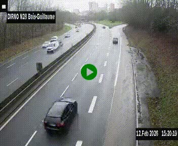 <h2>Webcam routière à hauteur de Bois-Guillaume en périphérie de Rouen. Vue orientée vers Rouen</h2>