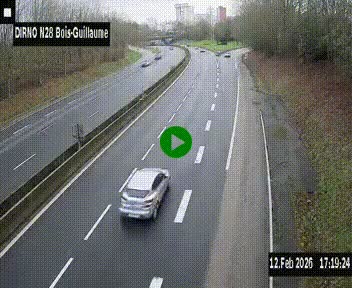 <h2>Webcam routière à hauteur de Bois-Guillaume en périphérie de Rouen. Vue orientée vers Rouen</h2>