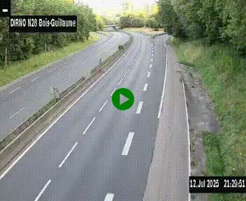 <h2>Webcam routière à hauteur de Bois-Guillaume en périphérie de Rouen. Vue orientée vers Rouen</h2>