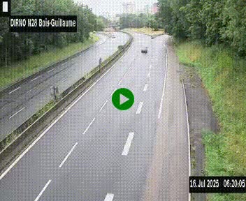 <h2>Webcam routière à hauteur de Bois-Guillaume en périphérie de Rouen. Vue orientée vers Rouen</h2>