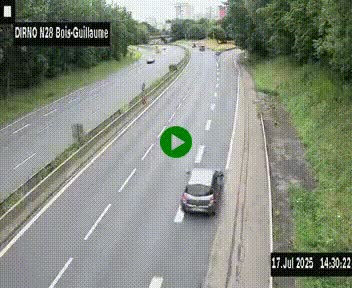 <h2>Webcam routière à hauteur de Bois-Guillaume en périphérie de Rouen. Vue orientée vers Rouen</h2>