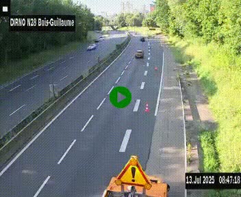 <h2>Webcam routière à hauteur de Bois-Guillaume en périphérie de Rouen. Vue orientée vers Rouen</h2>
