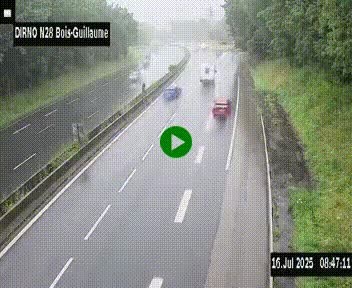 <h2>Webcam routière à hauteur de Bois-Guillaume en périphérie de Rouen. Vue orientée vers Rouen</h2>