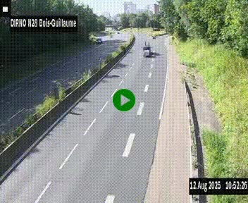 <h2>Webcam routière à hauteur de Bois-Guillaume en périphérie de Rouen. Vue orientée vers Rouen</h2>