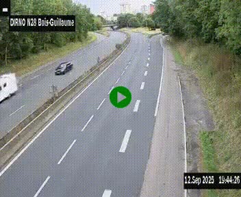 <h2>Webcam routière à hauteur de Bois-Guillaume en périphérie de Rouen. Vue orientée vers Rouen</h2>