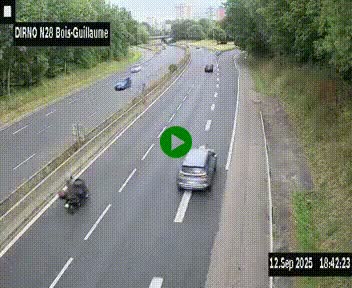 <h2>Webcam routière à hauteur de Bois-Guillaume en périphérie de Rouen. Vue orientée vers Rouen</h2>