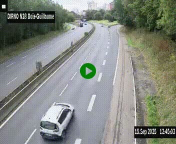 <h2>Webcam routière à hauteur de Bois-Guillaume en périphérie de Rouen. Vue orientée vers Rouen</h2>
