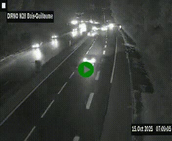 <h2>Webcam routière à hauteur de Bois-Guillaume en périphérie de Rouen. Vue orientée vers Rouen</h2>