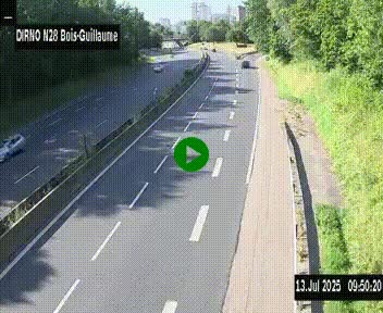 <h2>Webcam routière à hauteur de Bois-Guillaume en périphérie de Rouen. Vue orientée vers Rouen</h2>