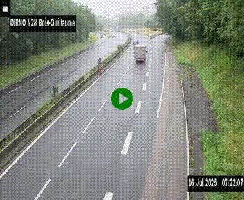 <h2>Webcam routière à hauteur de Bois-Guillaume en périphérie de Rouen. Vue orientée vers Rouen</h2>