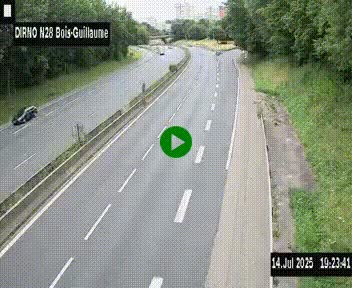 <h2>Webcam routière à hauteur de Bois-Guillaume en périphérie de Rouen. Vue orientée vers Rouen</h2>