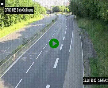 <h2>Webcam routière à hauteur de Bois-Guillaume en périphérie de Rouen. Vue orientée vers Rouen</h2>