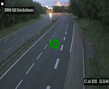 <h2>Webcam routière à hauteur de Bois-Guillaume en périphérie de Rouen. Vue orientée vers Rouen</h2>