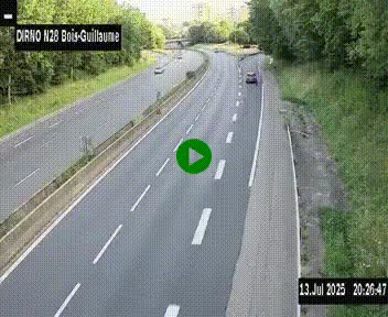 <h2>Webcam routière à hauteur de Bois-Guillaume en périphérie de Rouen. Vue orientée vers Rouen</h2>