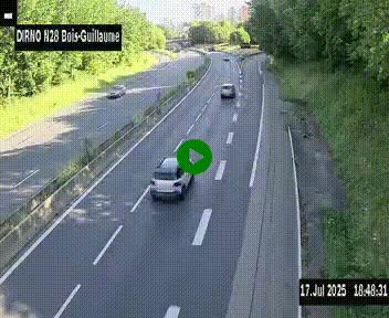 <h2>Webcam routière à hauteur de Bois-Guillaume en périphérie de Rouen. Vue orientée vers Rouen</h2>