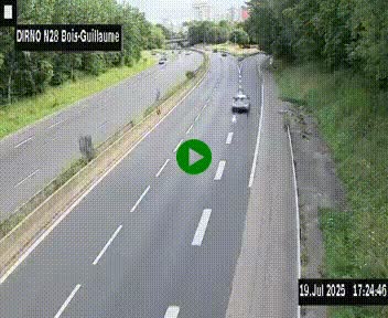 <h2>Webcam routière à hauteur de Bois-Guillaume en périphérie de Rouen. Vue orientée vers Rouen</h2>
