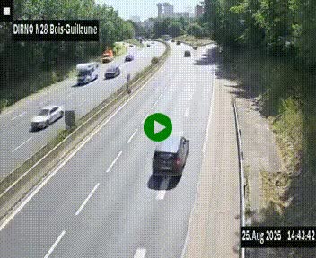<h2>Webcam routière à hauteur de Bois-Guillaume en périphérie de Rouen. Vue orientée vers Rouen</h2>