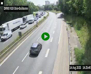 <h2>Webcam routière à hauteur de Bois-Guillaume en périphérie de Rouen. Vue orientée vers Rouen</h2>