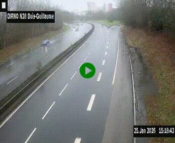 <h2>Webcam routière à hauteur de Bois-Guillaume en périphérie de Rouen. Vue orientée vers Rouen</h2>