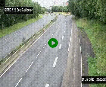 <h2>Webcam routière à hauteur de Bois-Guillaume en périphérie de Rouen. Vue orientée vers Rouen</h2>