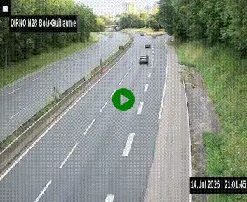 <h2>Webcam routière à hauteur de Bois-Guillaume en périphérie de Rouen. Vue orientée vers Rouen</h2>