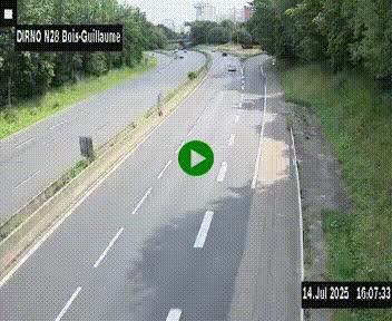<h2>Webcam routière à hauteur de Bois-Guillaume en périphérie de Rouen. Vue orientée vers Rouen</h2>