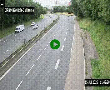 <h2>Webcam routière à hauteur de Bois-Guillaume en périphérie de Rouen. Vue orientée vers Rouen</h2>