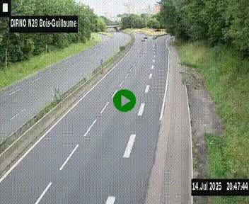 <h2>Webcam routière à hauteur de Bois-Guillaume en périphérie de Rouen. Vue orientée vers Rouen</h2>