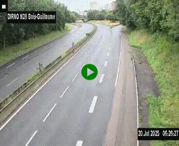 <h2>Webcam routière à hauteur de Bois-Guillaume en périphérie de Rouen. Vue orientée vers Rouen</h2>