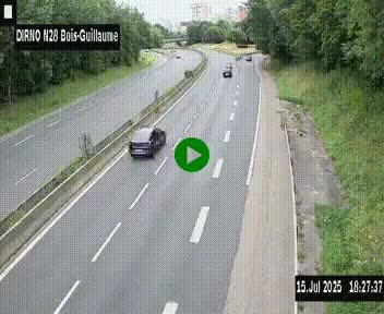 <h2>Webcam routière à hauteur de Bois-Guillaume en périphérie de Rouen. Vue orientée vers Rouen</h2>