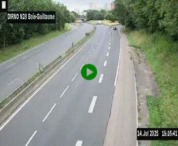 <h2>Webcam routière à hauteur de Bois-Guillaume en périphérie de Rouen. Vue orientée vers Rouen</h2>