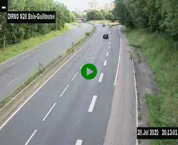 <h2>Webcam routière à hauteur de Bois-Guillaume en périphérie de Rouen. Vue orientée vers Rouen</h2>