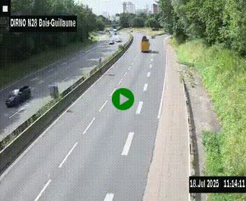 <h2>Webcam routière à hauteur de Bois-Guillaume en périphérie de Rouen. Vue orientée vers Rouen</h2>
